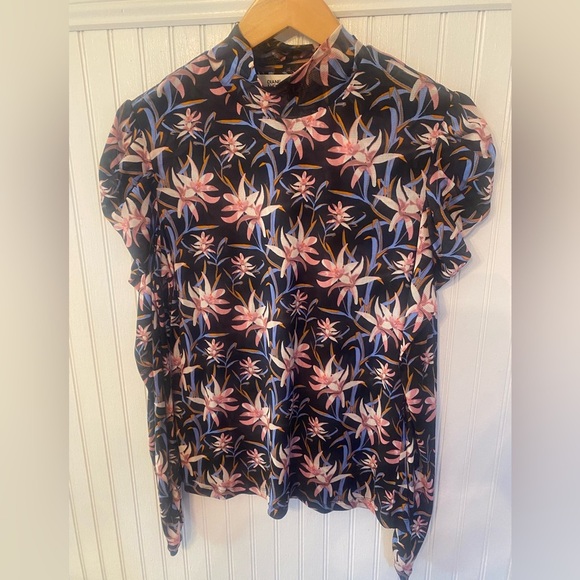 Diane Von Furstenberg Remy Floral blouse Large - Picture 1 of 7